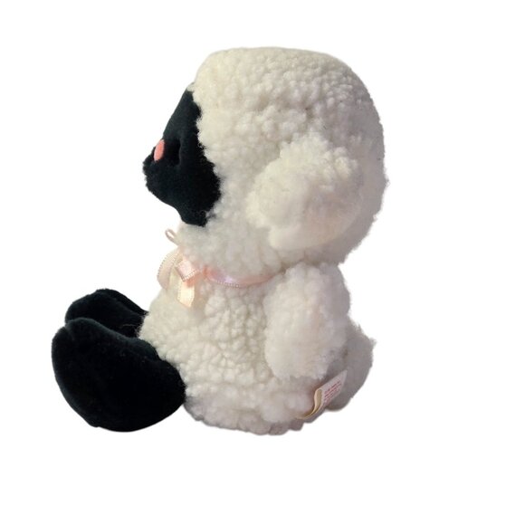 Vintage Dakin Lamb Plush 1981 Black Face White Fleece Stuffed Animal Sheep Retro - Picture 4 of 7